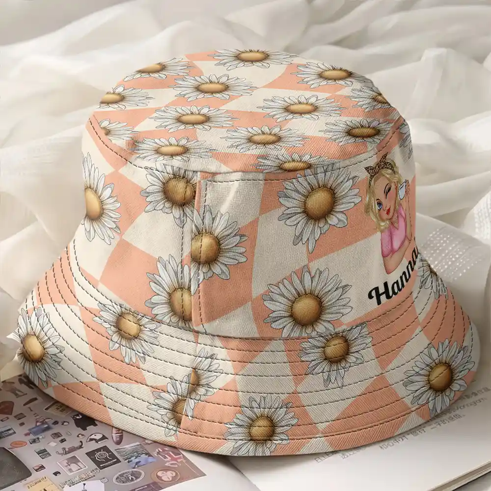 Birth Month Flowers Bloom Where You're Planted Women - Personalized Bucket Hat - Image 2