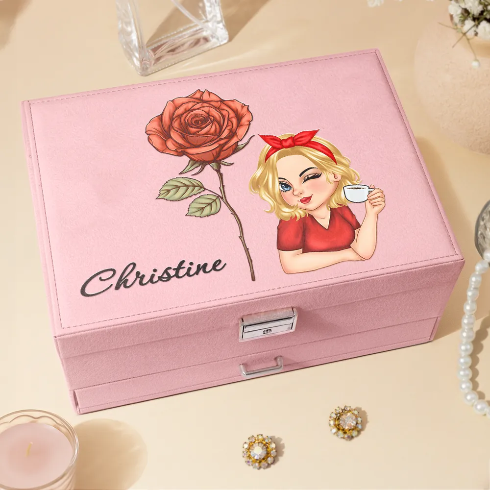 Birth Month Flowers Bloom Where You're Planted Women - Personalized Jewelry Storage Box - Image 3