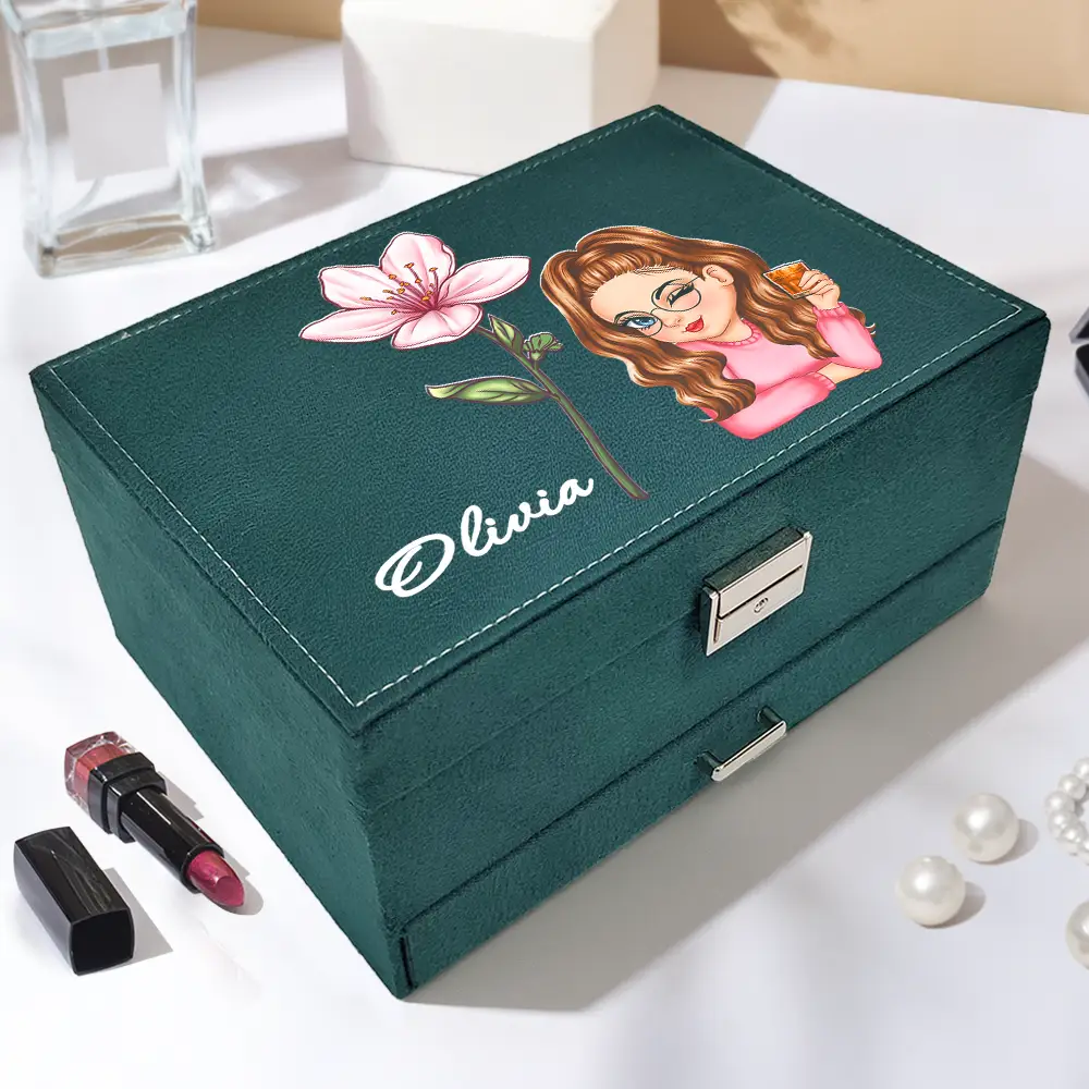 Birth Month Flowers Bloom Where You're Planted Women - Personalized Jewelry Storage Box - Image 4