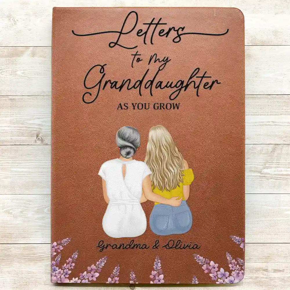 Birth Month Flowers Letters To My Daughter And Son - Personalised Leather Journal - Image 3