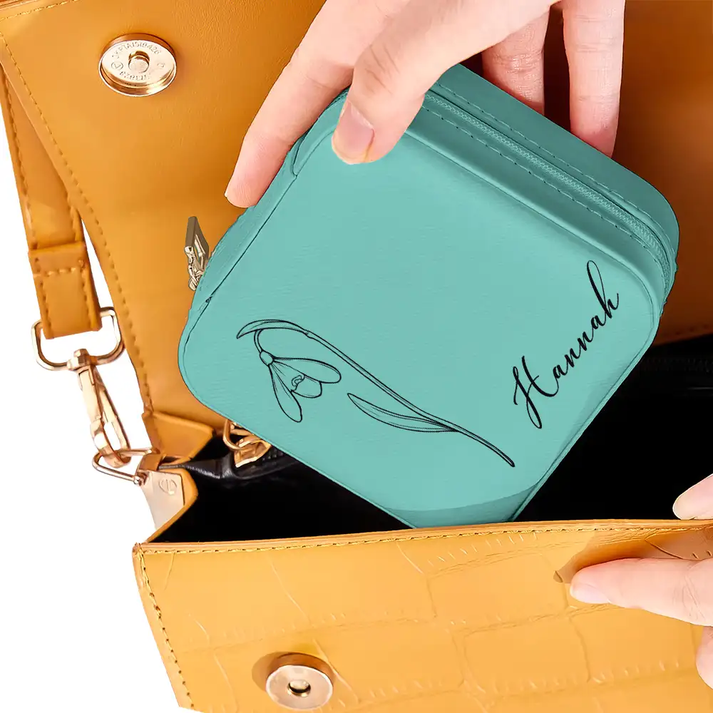 Birth Month Flowers Sketch Bloom Where You're Planted - Personalized Jewelry Box - Image 3