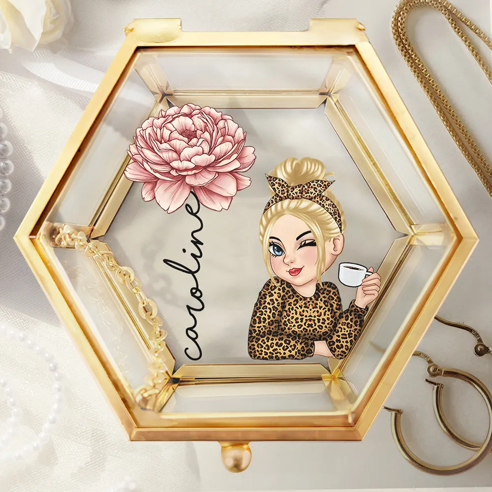 Birth Month Flowers Woman Bloom Where You're Planted - Personalized Glass Jewelry Box