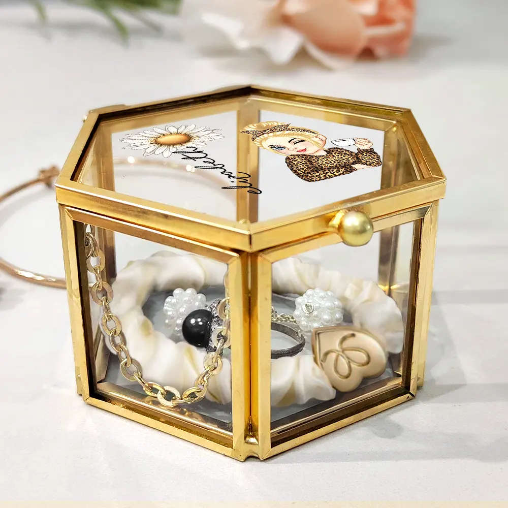 Birth Month Flowers Woman Bloom Where You're Planted - Personalized Glass Jewelry Box - Image 3