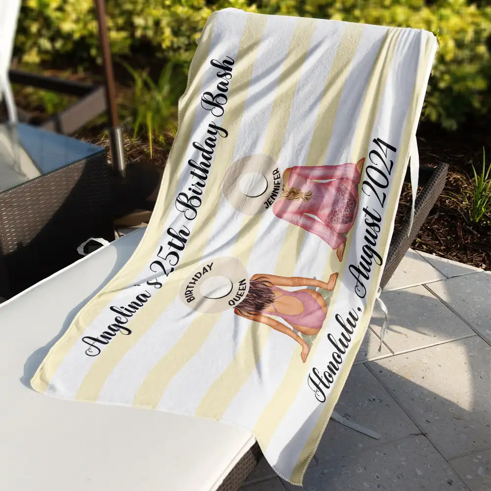 Birthday Trip - Personalized Beach Towel - Image 3
