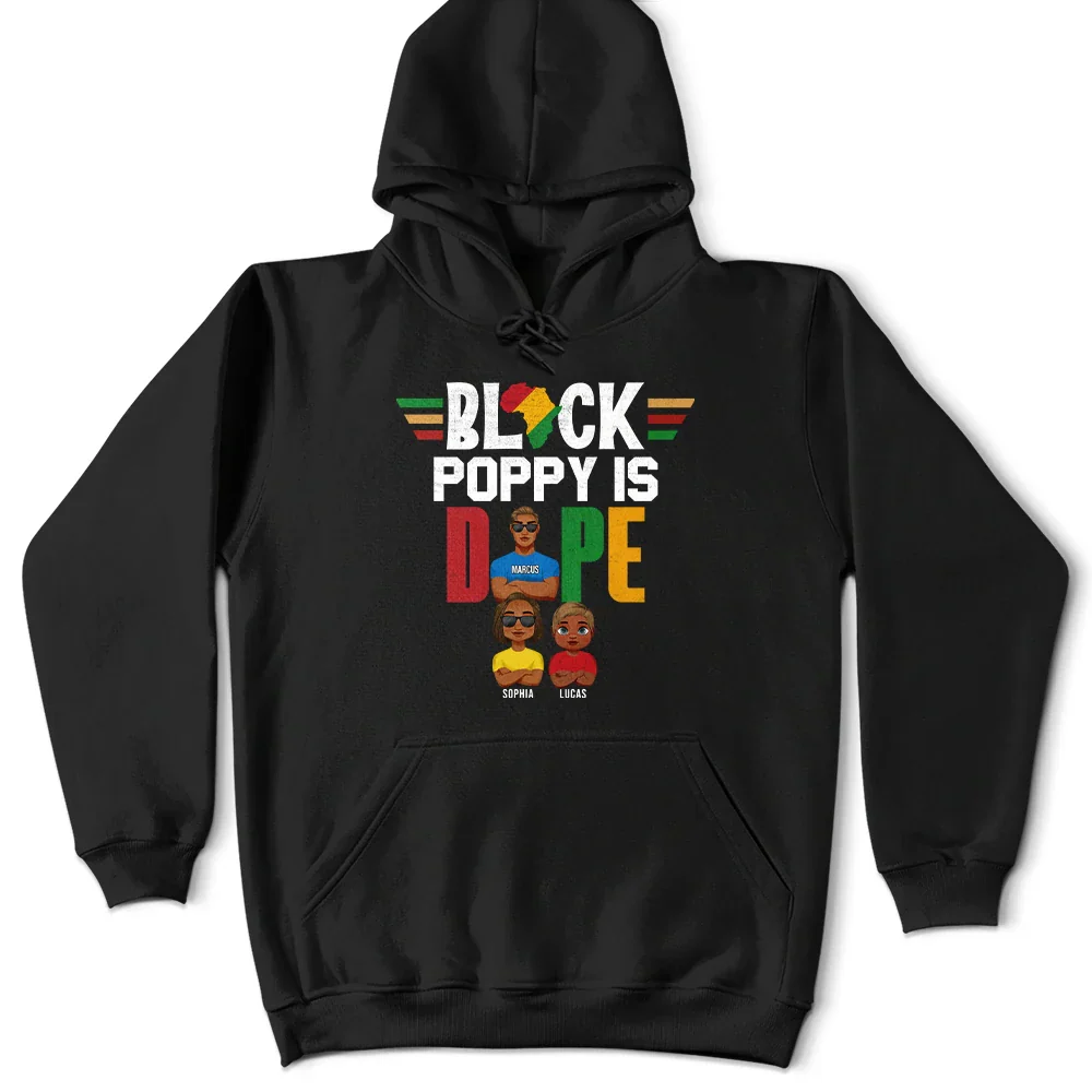 Black Dad Is Dope - Personalized T Shirt - Image 4