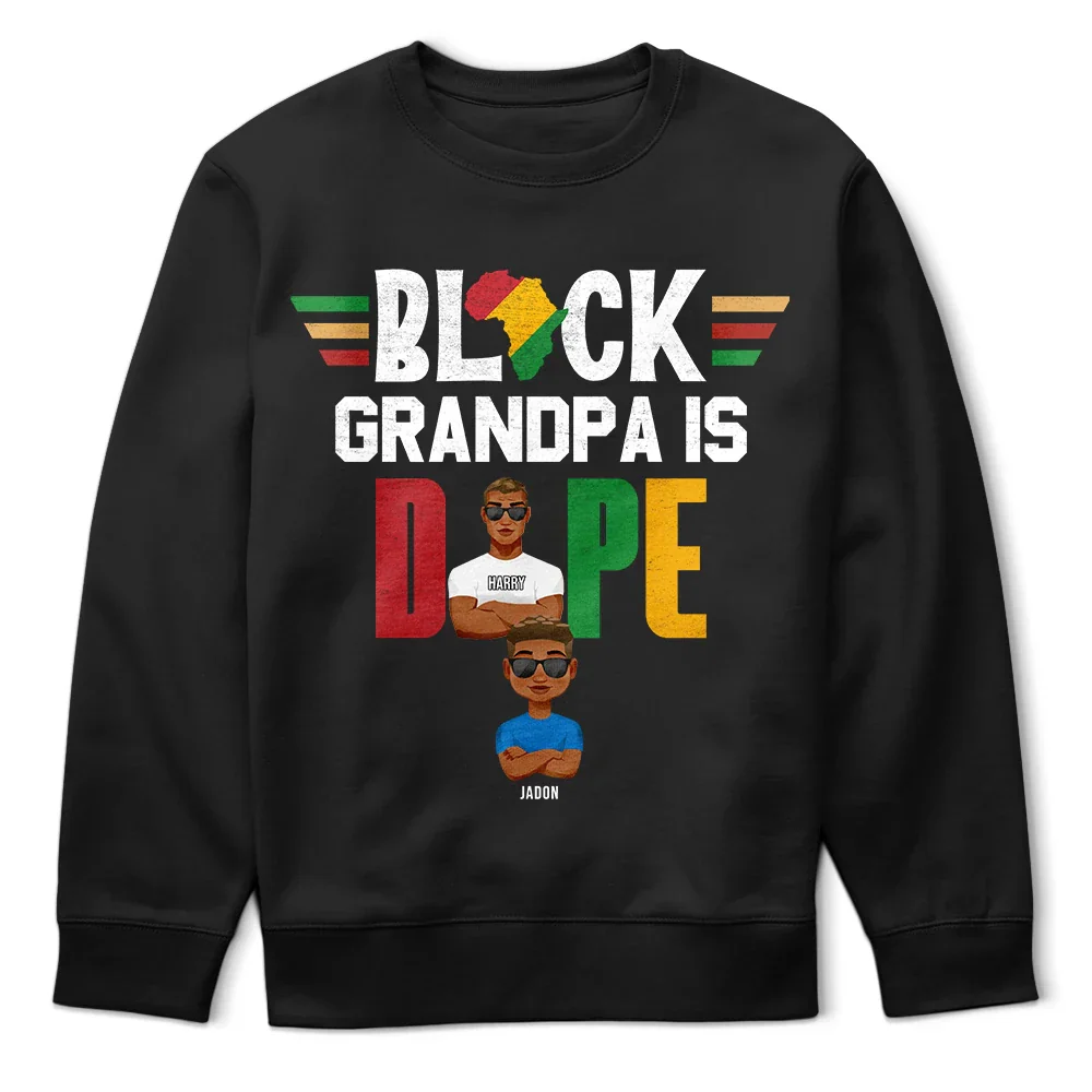 Black Dad Is Dope - Personalized T Shirt - Image 5