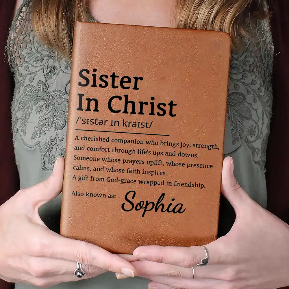Blessed Friend Christian Friendship - Personalized Leather Journal - Image 4