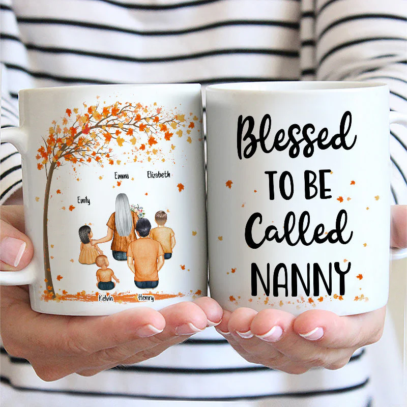 Blessed To Be Called Grandma - Gift For Grandmother - Personalized Custom Mug - Image 2