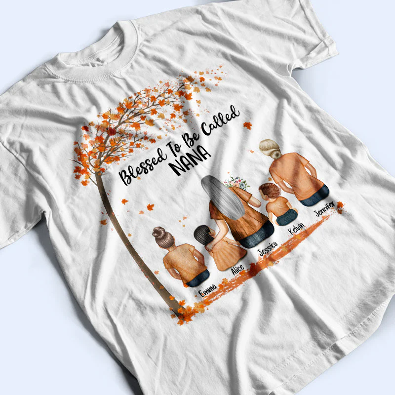 Blessed To Be Called Grandma - Gift For Grandmother - Personalized Custom T Shirt - Image 3