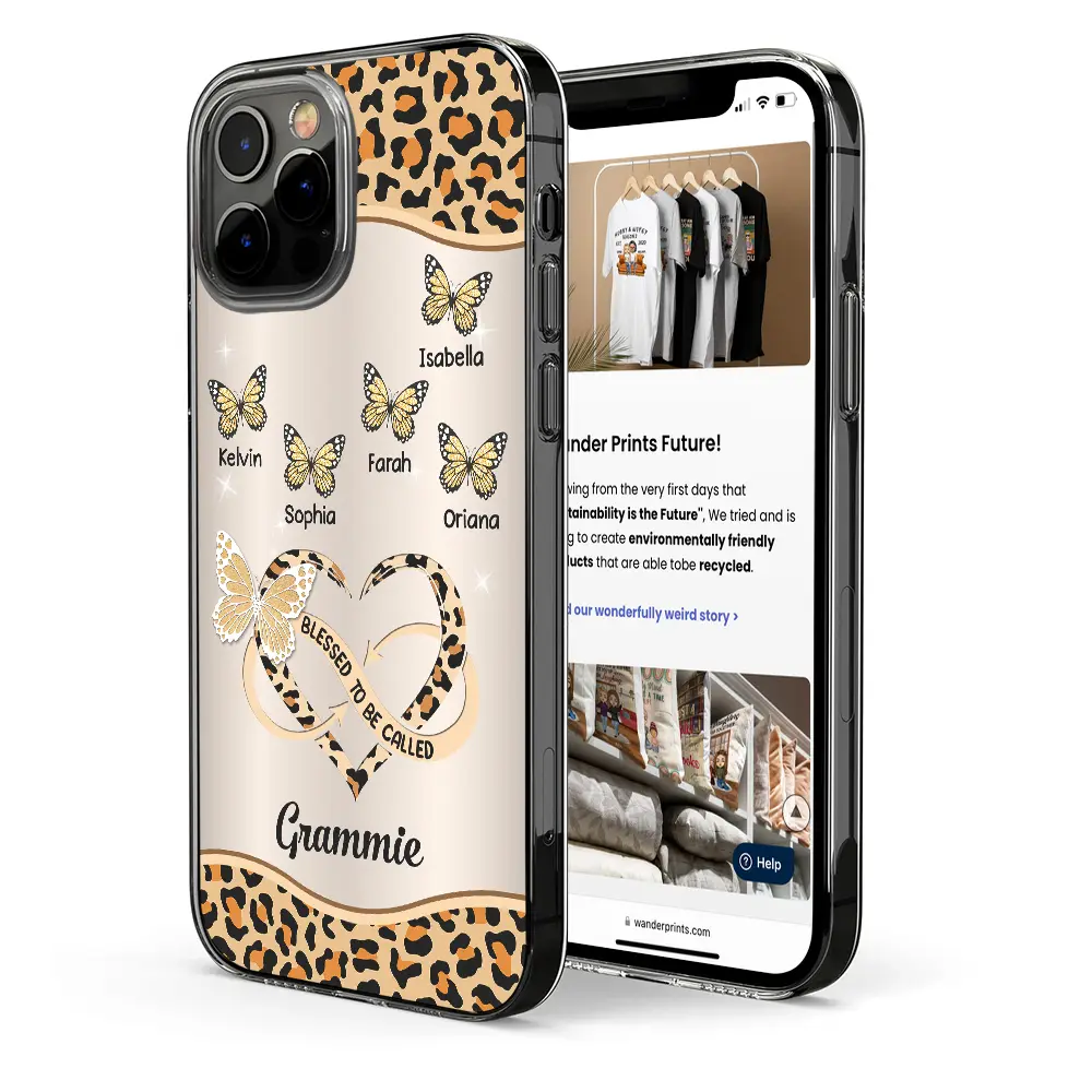 Blessed To Be Called Grandma Mom - Personalized Clear Phone Case - Image 2