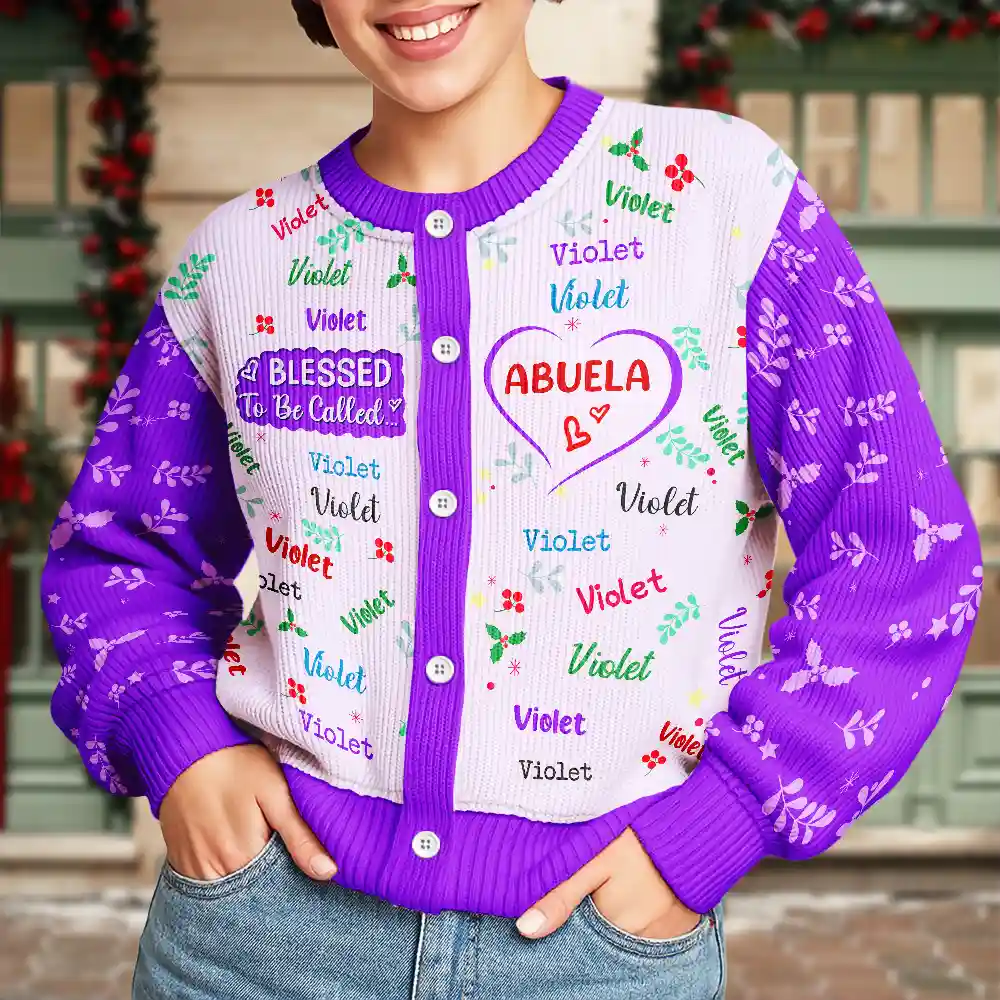 Blessed To Be Called Grandma Nana - Personalized Cardigan - Image 3