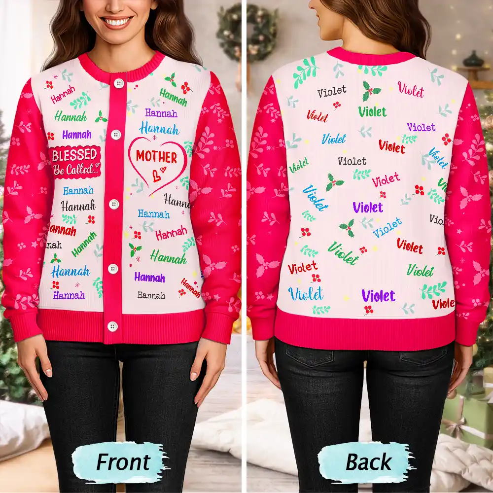 Blessed To Be Called Grandma Nana - Personalized Cardigan - Image 4