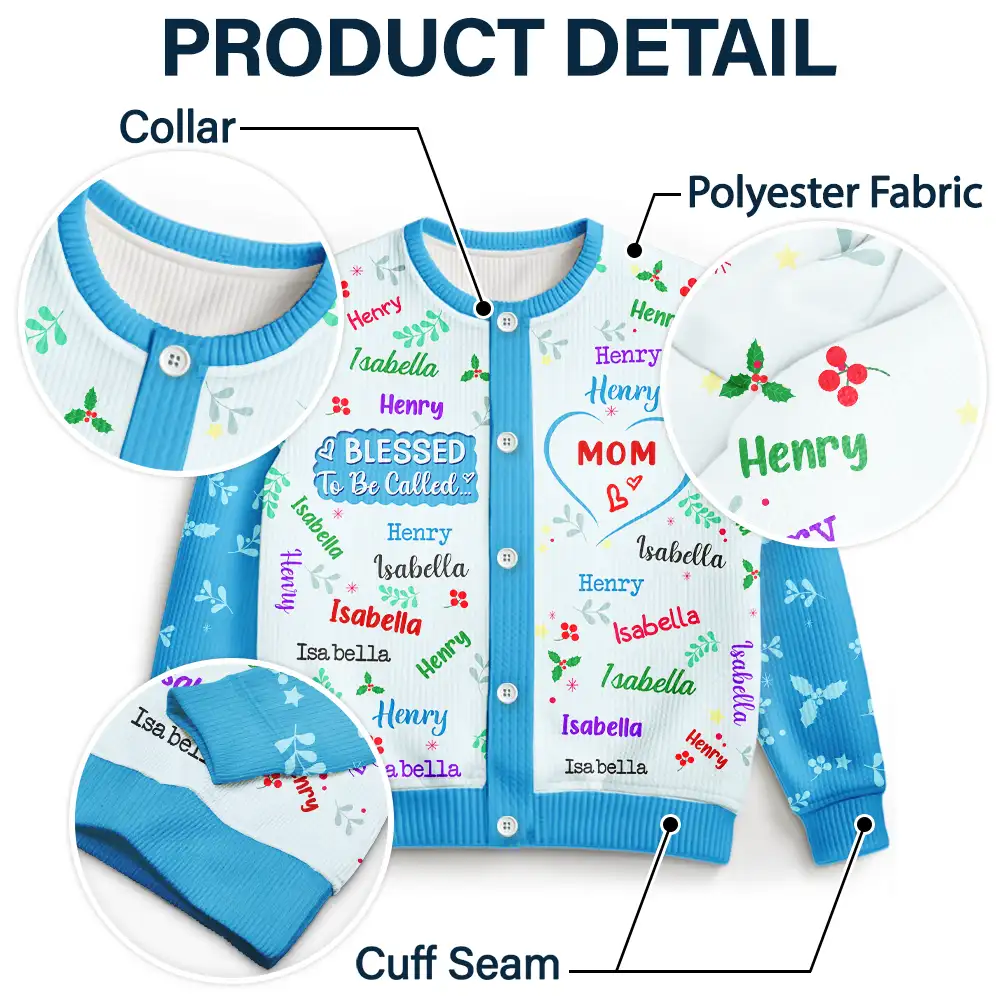 Blessed To Be Called Grandma Nana - Personalized Cardigan - Image 5