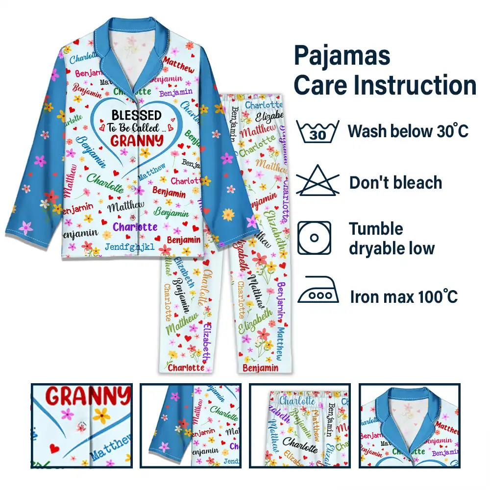 Blessed To Be Called Grandma Nana - Personalized Long Pajamas Set - Image 6