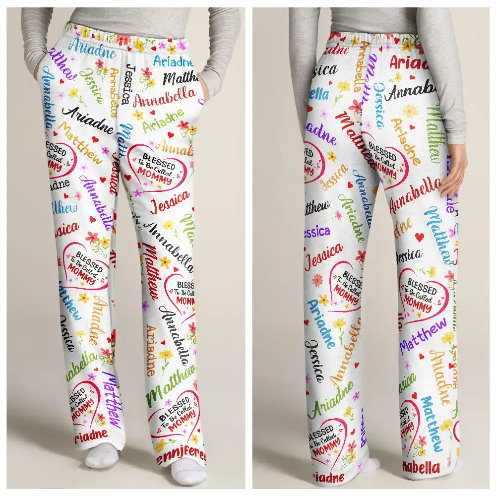 Blessed To Be Called Grandma Nana - Personalized Pajama Pants - Image 3