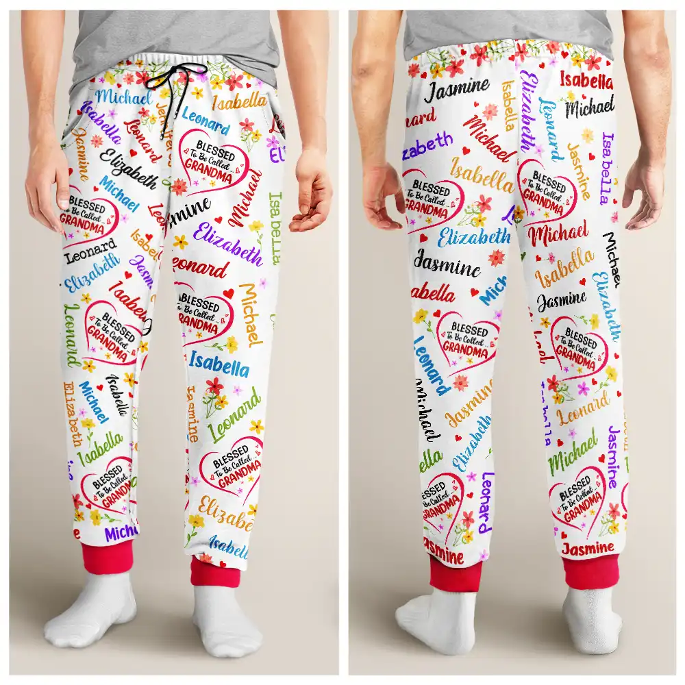 Blessed To Be Called Grandma Nana - Personalized Pajama Pants - Image 4
