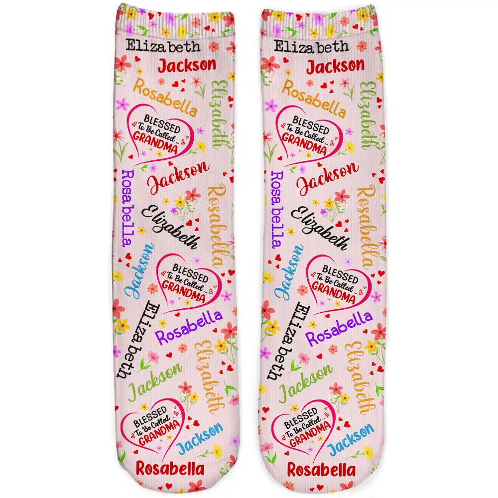 Blessed To Be Called Grandma Nana - Personalized Socks