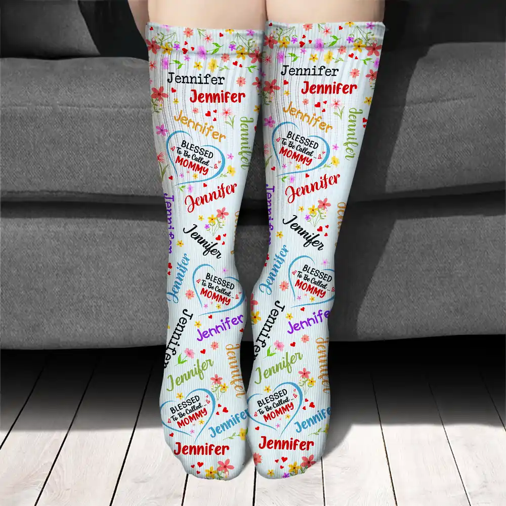 Blessed To Be Called Grandma Nana - Personalized Socks - Image 3
