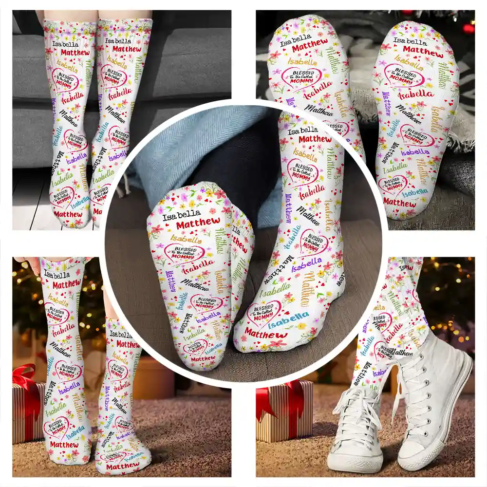 Blessed To Be Called Grandma Nana - Personalized Socks - Image 4