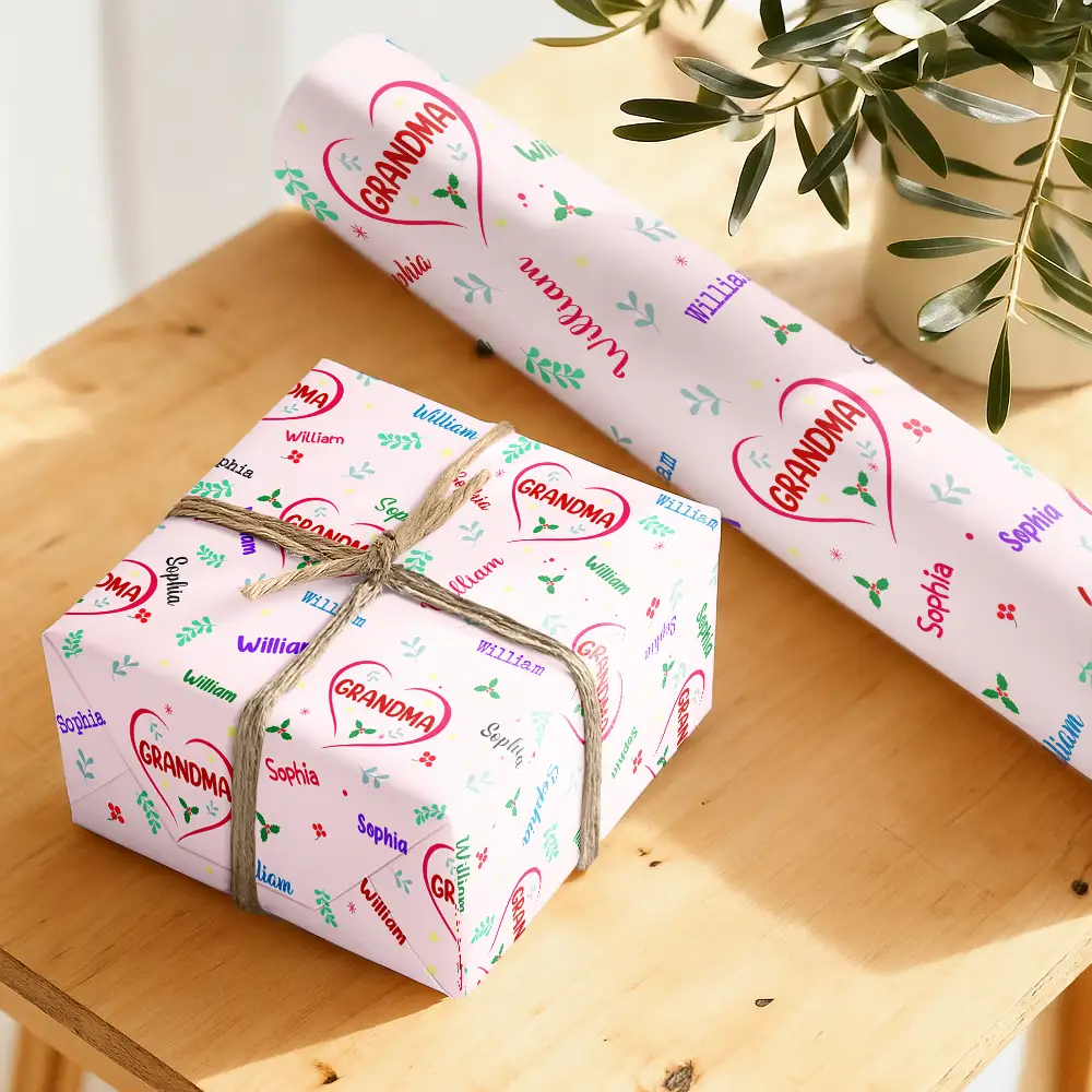 Blessed To Be Called Grandma Nana - Personalized Wrapping Paper - Image 5