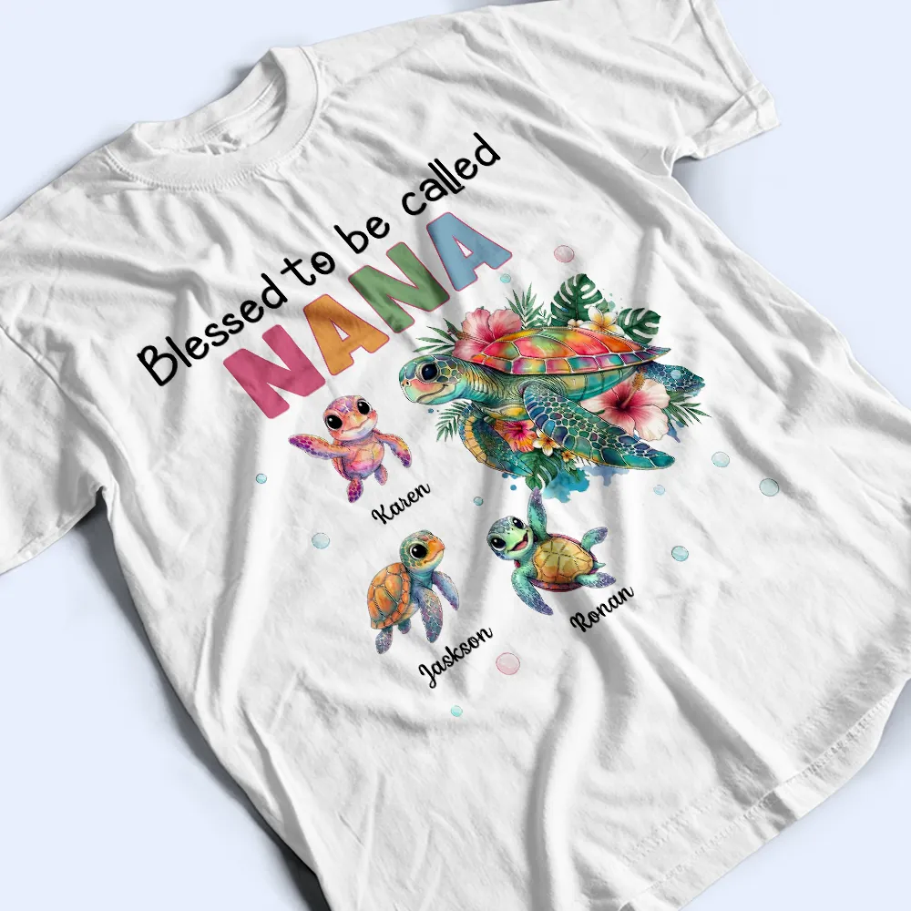 Blessed To Be Called Grandma Sea Turtle - Personalized T Shirt - Image 3