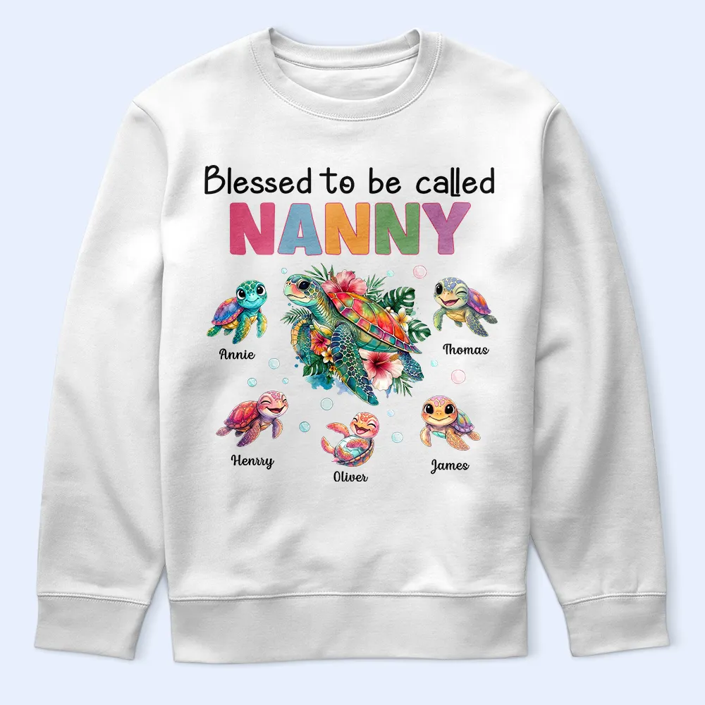 Blessed To Be Called Grandma Sea Turtle - Personalized T Shirt - Image 5