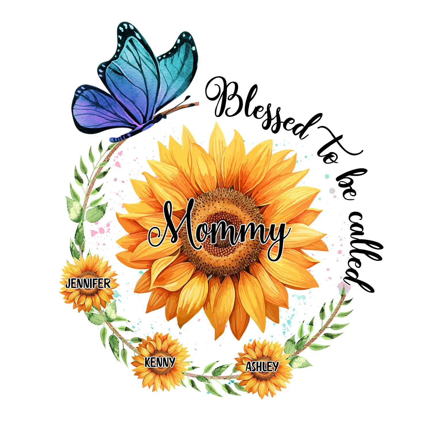 Blessed To Be Called Grandma Sunflower - Gift For Grandma, Mother, Mom - Personalized Decor Decal - Image 2
