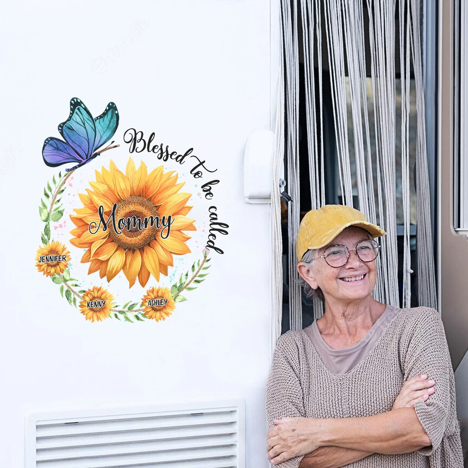 Blessed To Be Called Grandma Sunflower - Gift For Grandma, Mother, Mom - Personalized Decor Decal - Image 5