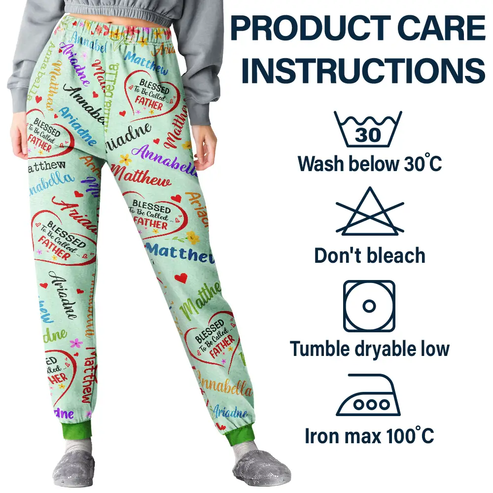 Blessed To Be Called Grandpa Papa - Personalized Pajama Pants - Image 5