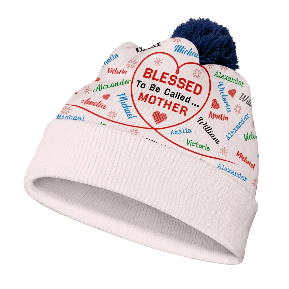 Blessed To Be Called - Personalized Bobble Beanie Hat - Image 2