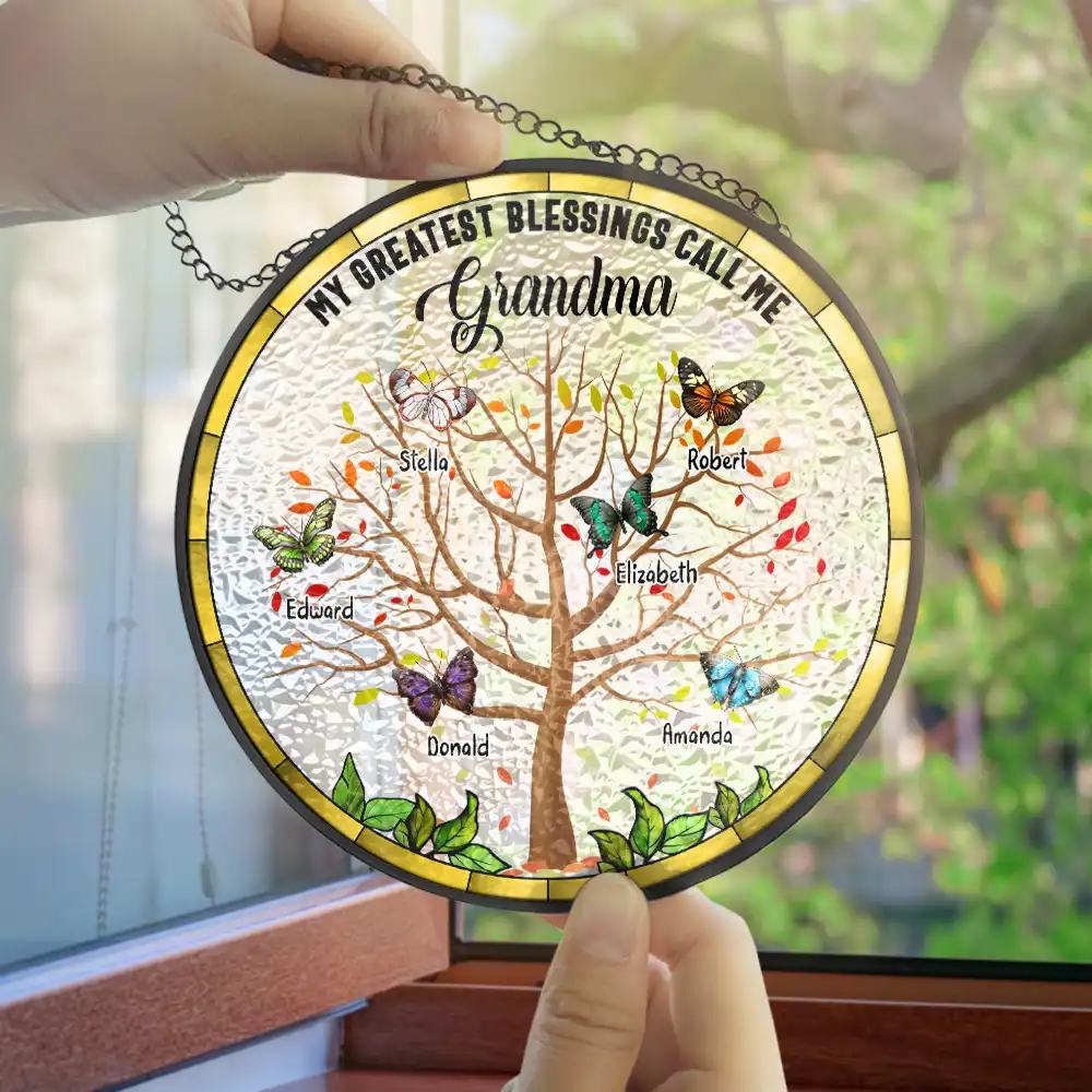 Blessing Call Me - Personalized Stained Glass Window Hanging Suncatcher - Image 4