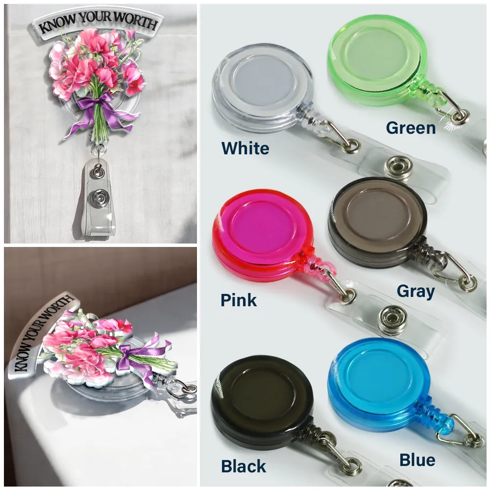 Bloom As You Are 3D Effect Birth Flower Bouquet - Personalized Badge Reel - Image 3