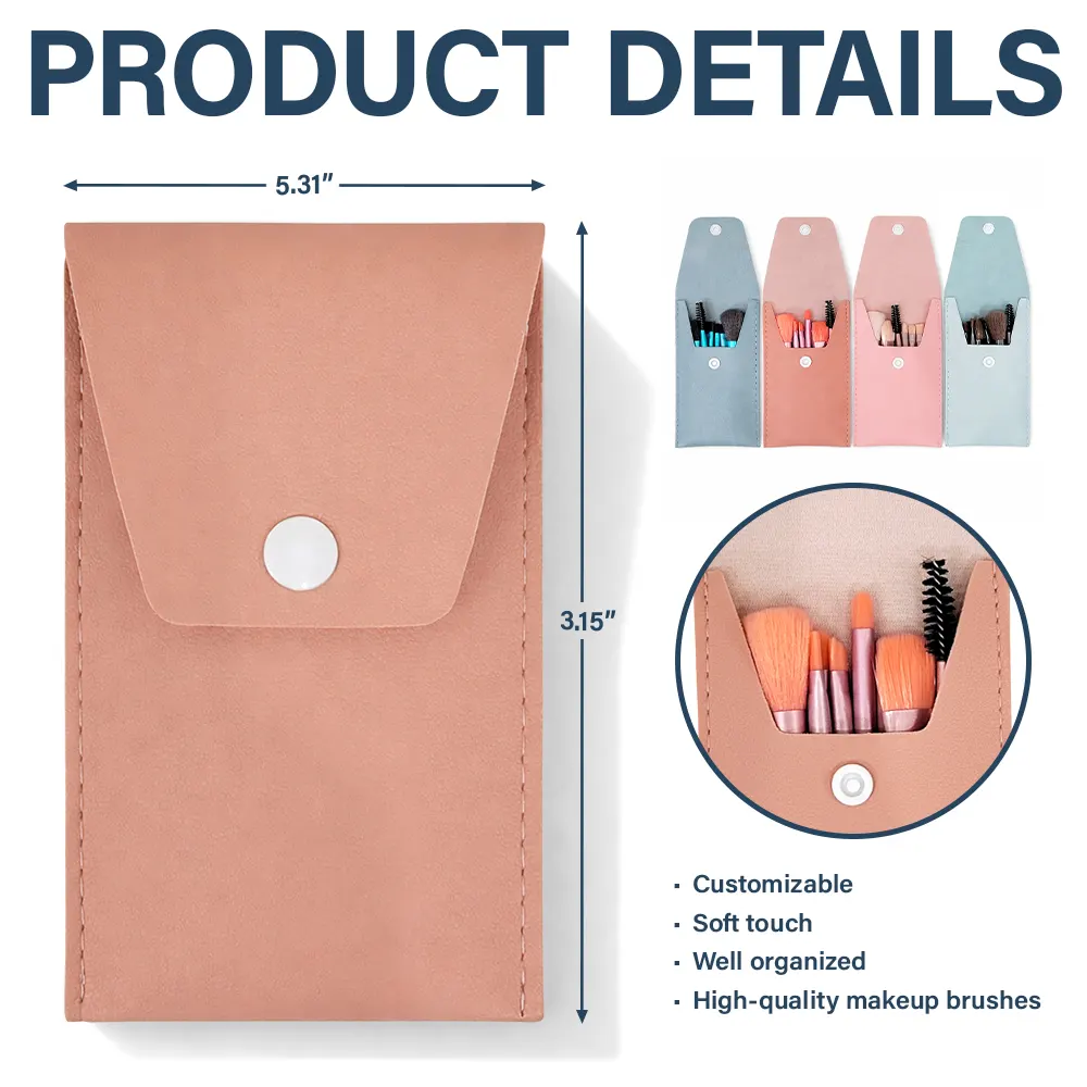 Blooming In Love - Personalized Makeup Brush Bag Set - Image 6
