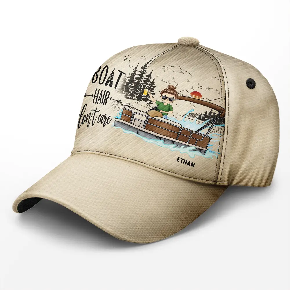 Boat Hair Don't Care - Personalized Classic Cap - Image 2