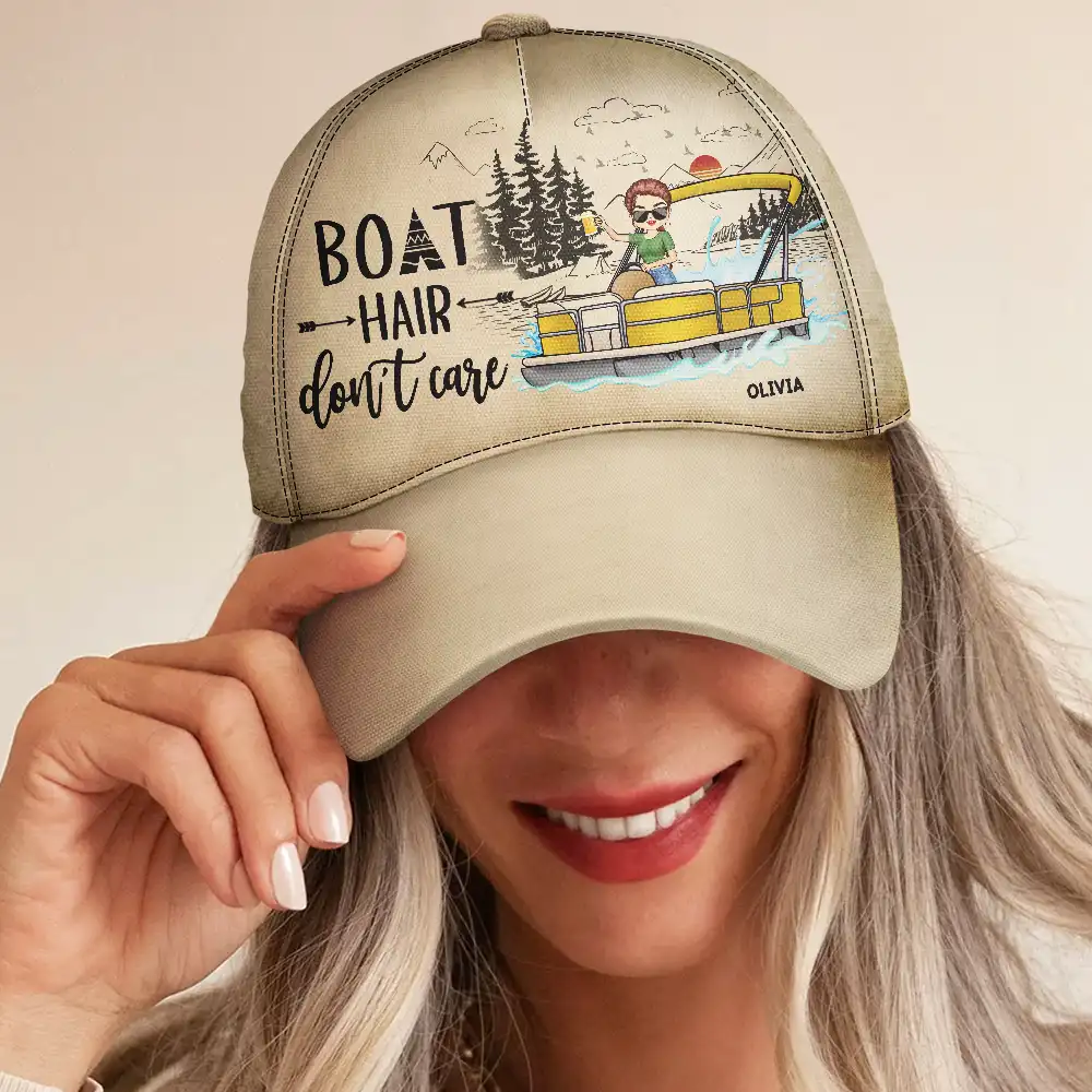 Boat Hair Don't Care - Personalized Classic Cap - Image 5