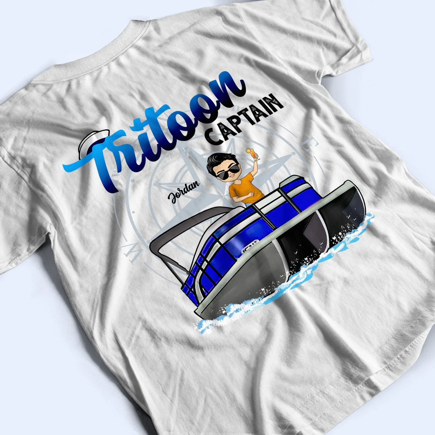 Boating Pontoon Captain - Gift For Pontooning Lovers, Lake Lovers, Travelers - Personalized Custom T Shirt - Image 3