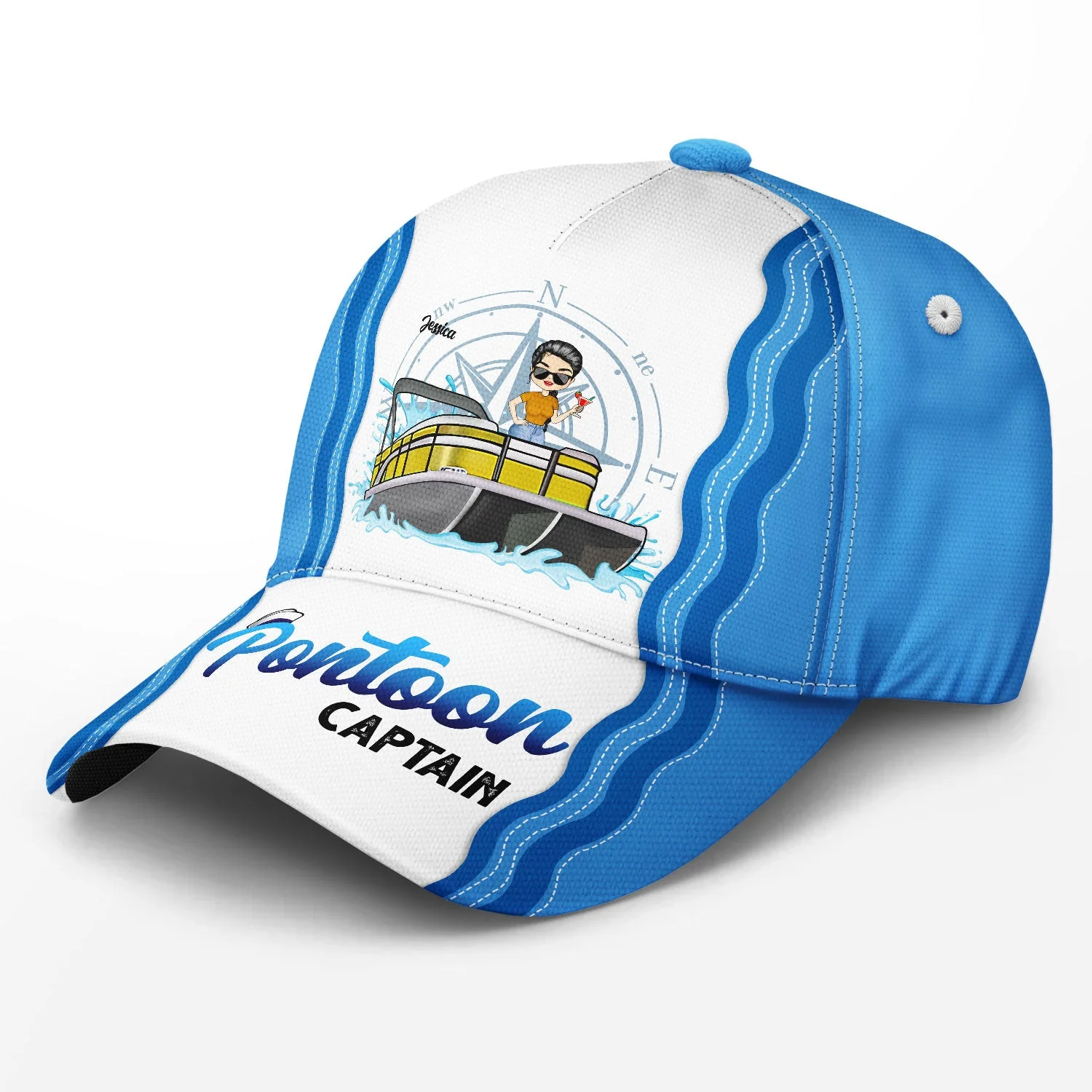 Boating Pontoon Captain Tritoon Captain - Gift For Pontooning Lovers, Lake Lovers, Travelers - Personalized Classic Cap - Image 2