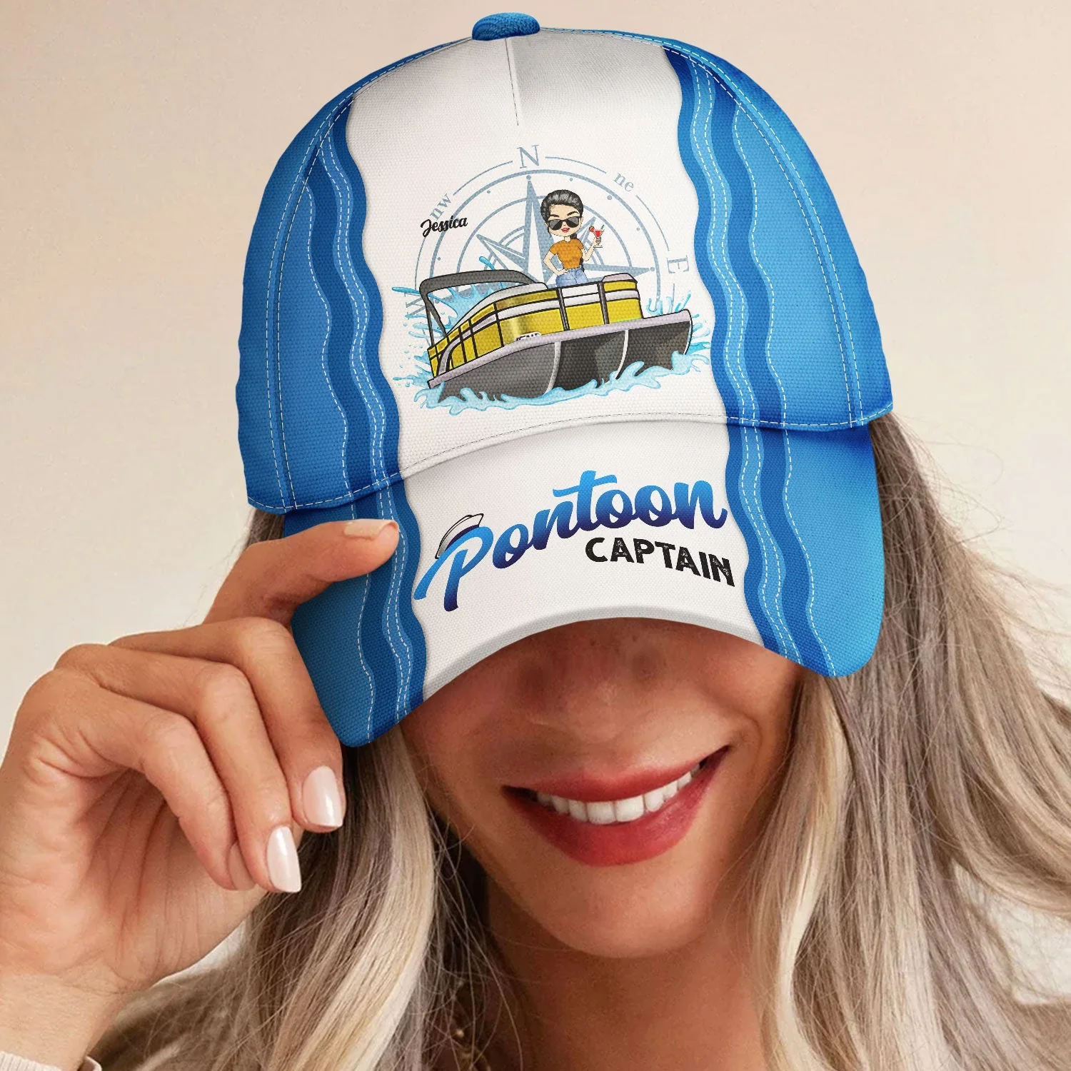Boating Pontoon Captain Tritoon Captain - Gift For Pontooning Lovers, Lake Lovers, Travelers - Personalized Classic Cap - Image 5