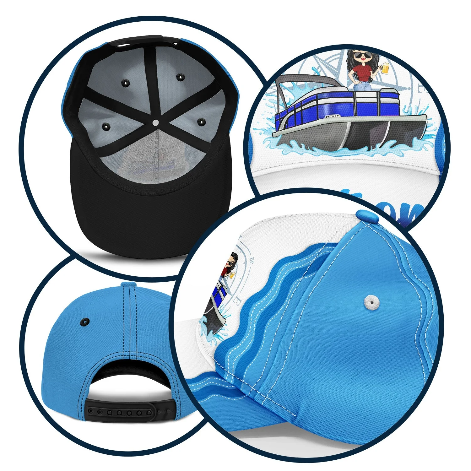 Boating Pontoon Captain Tritoon Captain - Gift For Pontooning Lovers, Lake Lovers, Travelers - Personalized Classic Cap - Image 6