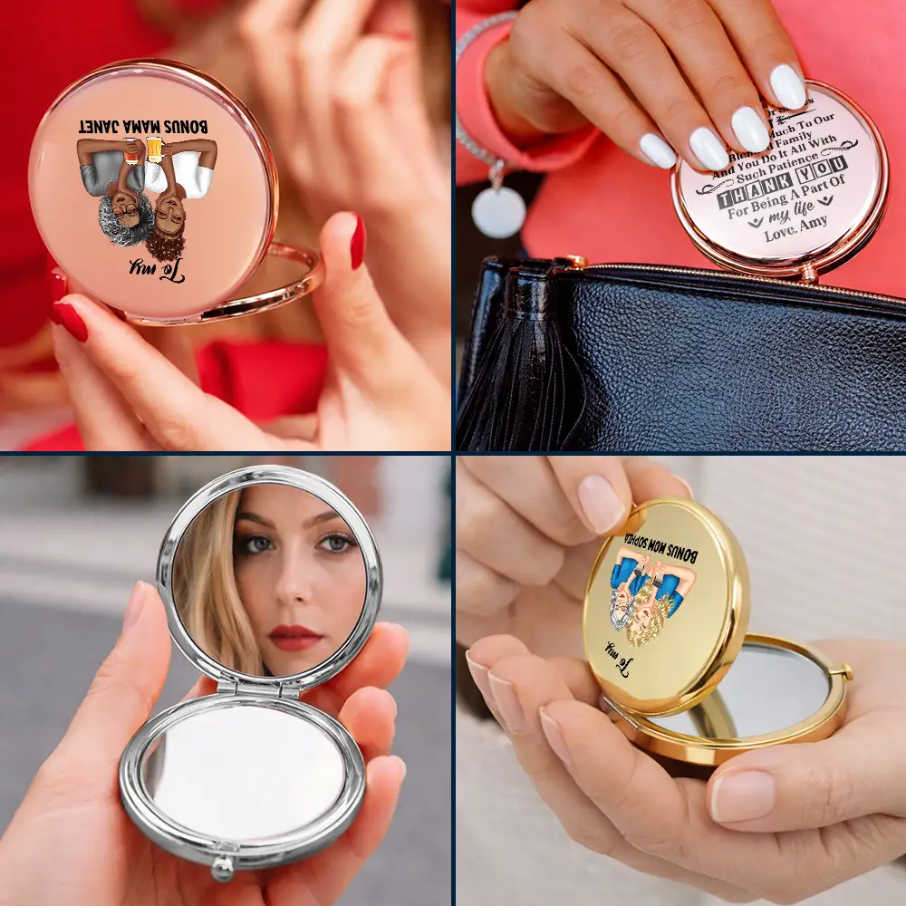 Bonus Mom I May Not Have Your Eyes Or Smiles - Personalized Compact Mirror - Image 6