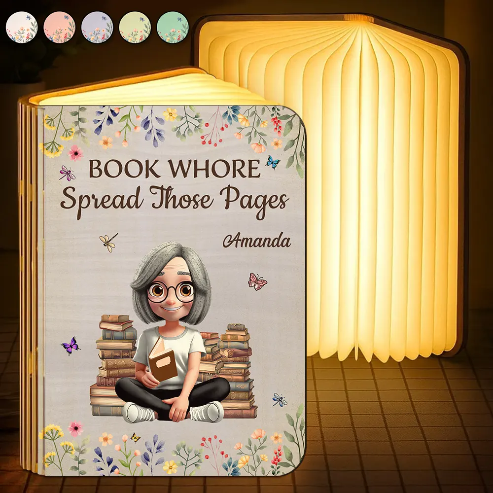 Book Whore Spread Those Pages - Personalized Book Lamp - Image 2