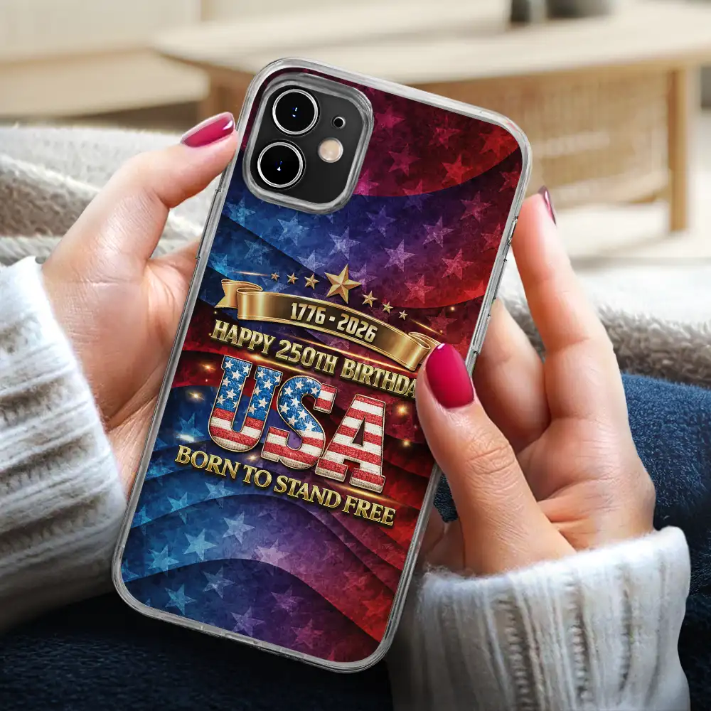Born To Stand Free 250th Anniversary USA - Clear Phone Case - Image 3
