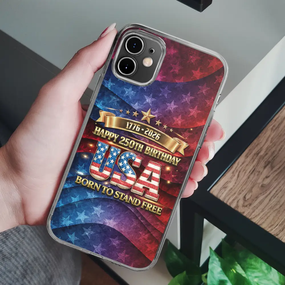 Born To Stand Free 250th Anniversary USA - Clear Phone Case - Image 6