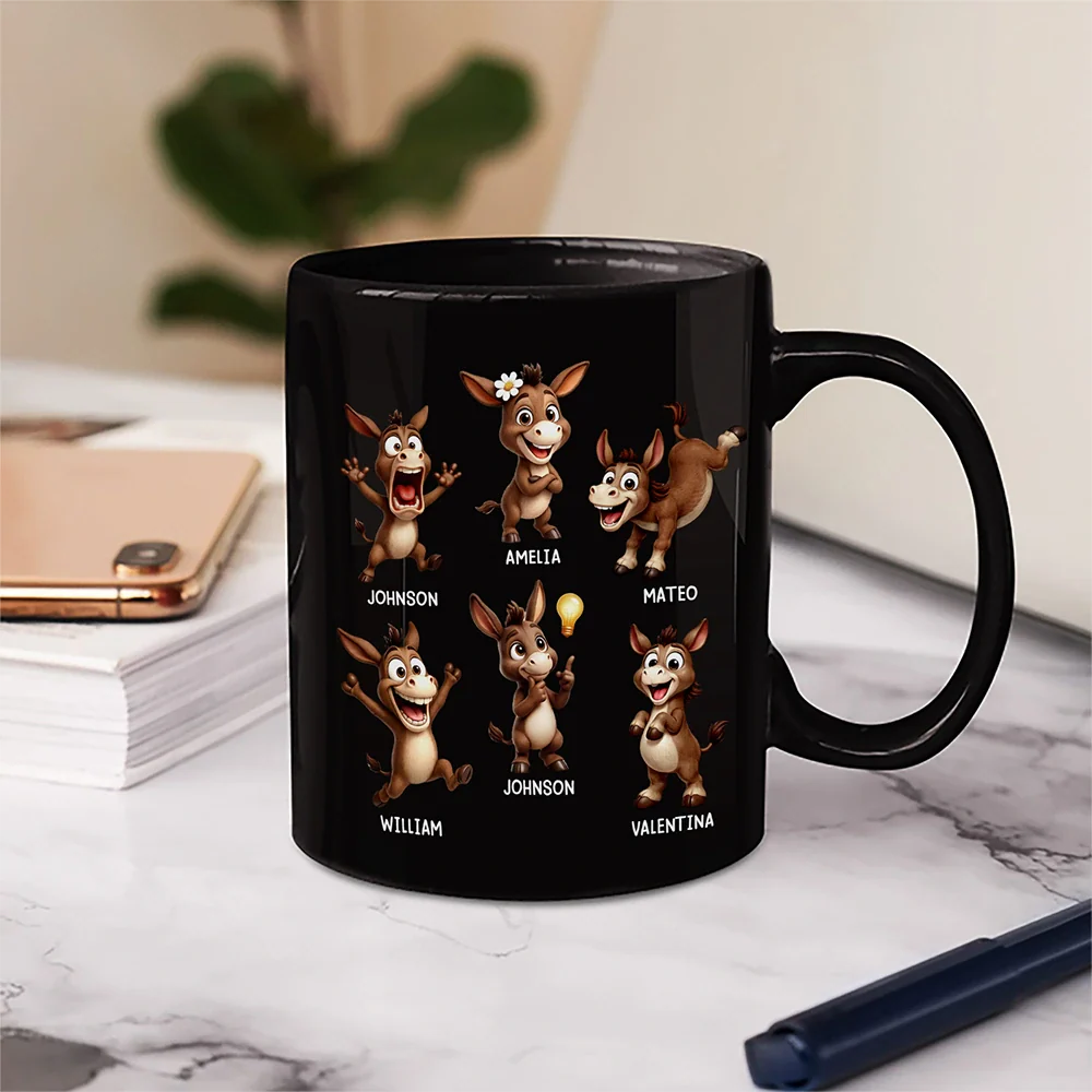 Boss' Little Trouble 3D Effect Funny Donkey - Personalized Mug - Image 5
