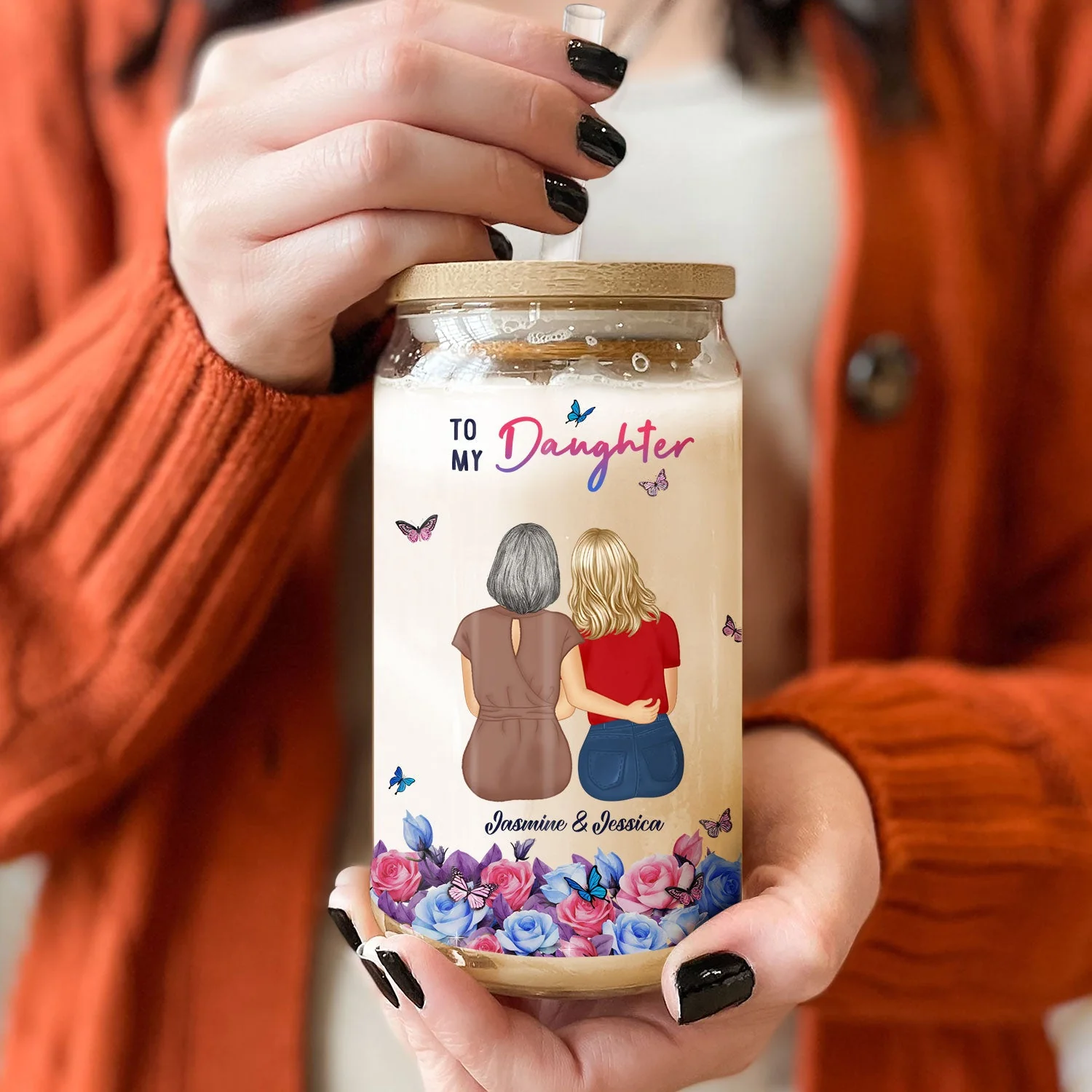 Braver Than You Believe - Gift For Daughter - Personalized Clear Glass Can - Image 2
