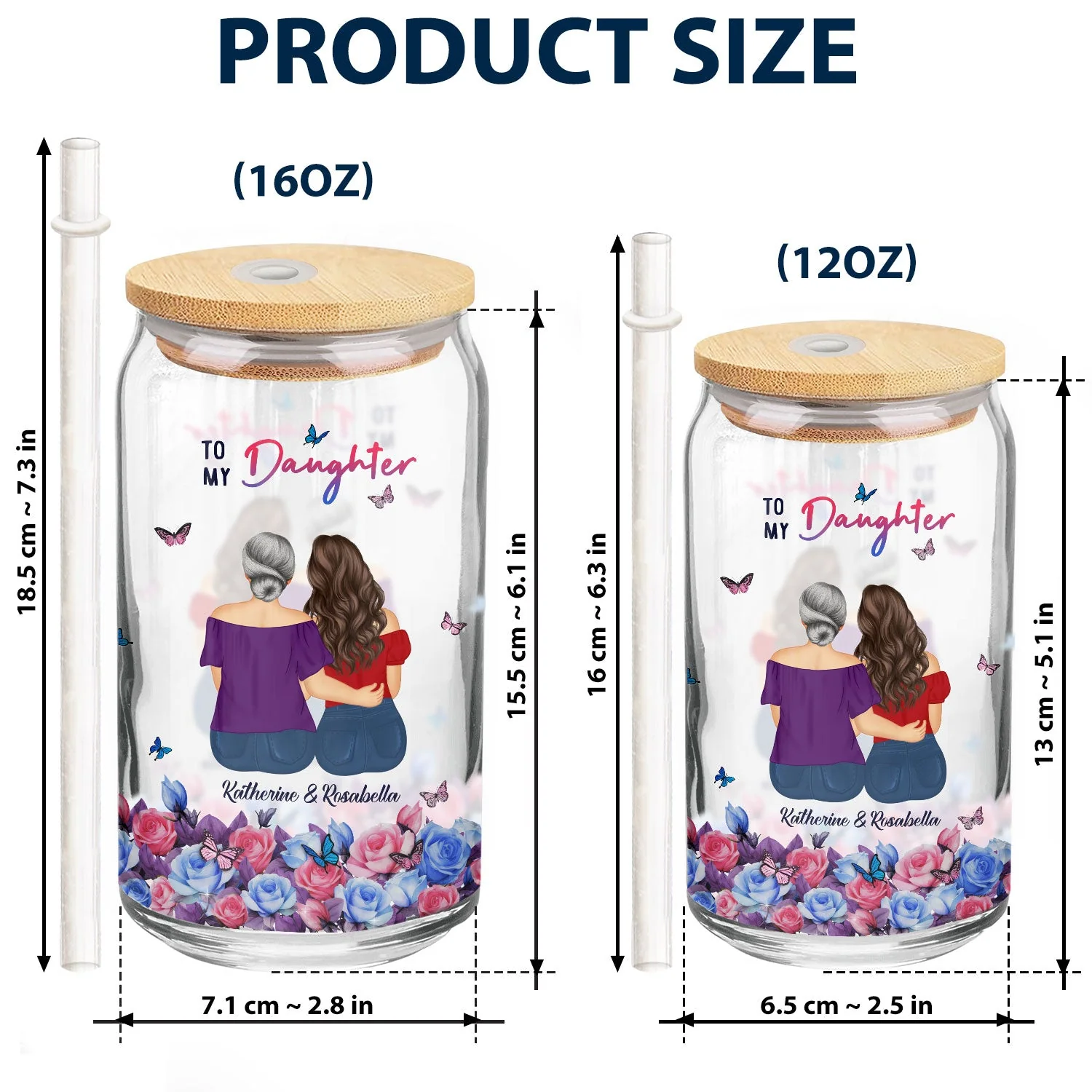 Braver Than You Believe - Gift For Daughter - Personalized Clear Glass Can - Image 4
