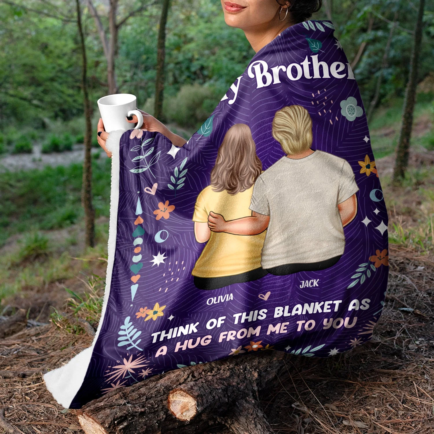Brother Sister Think Of This Blanket - Gift For Sisters - Personalized Fleece Blanket - Image 3