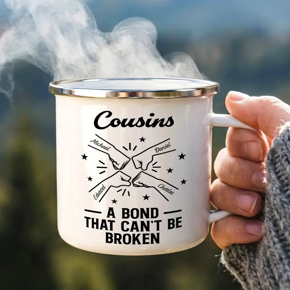 Brothers A Bond That Can't Be Broken - Personalized Enamel Mug - Image 3