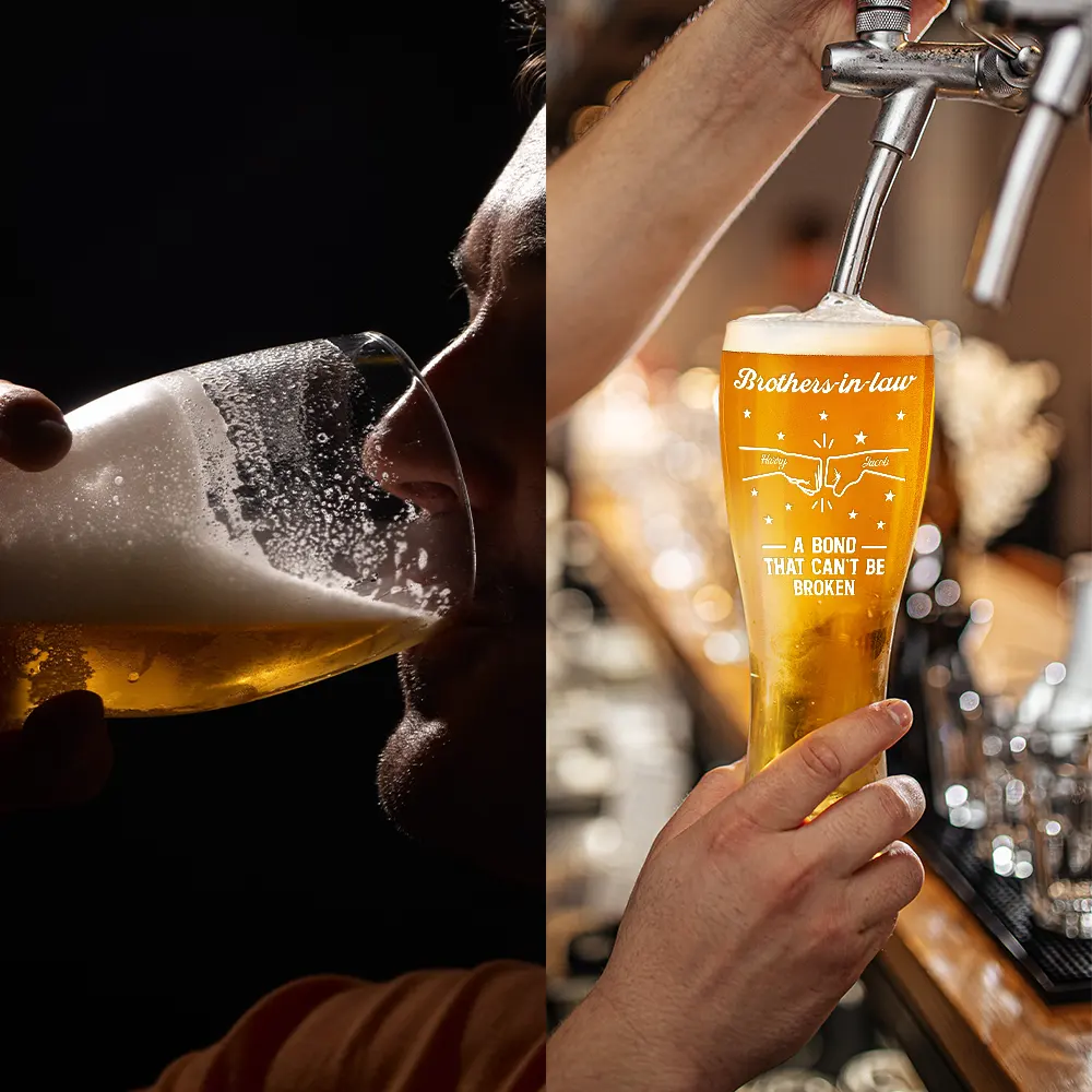 Brothers A Bond That Can't Be Broken - Personalized Pilsner Glass - Image 4