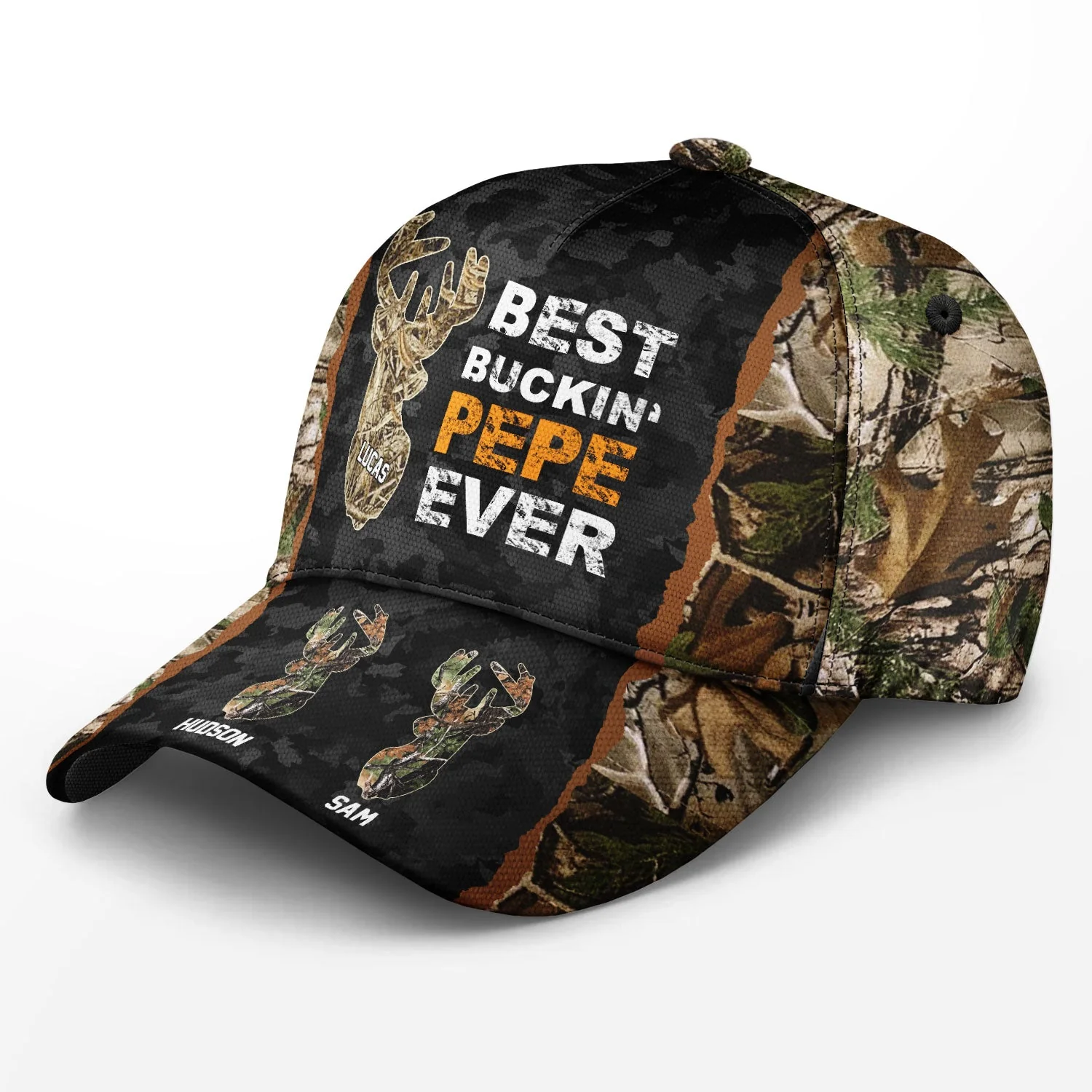 Bucking Dad Grandpa Hunting - Gift For Father, Grandfather - Personalized Classic Cap - Image 2